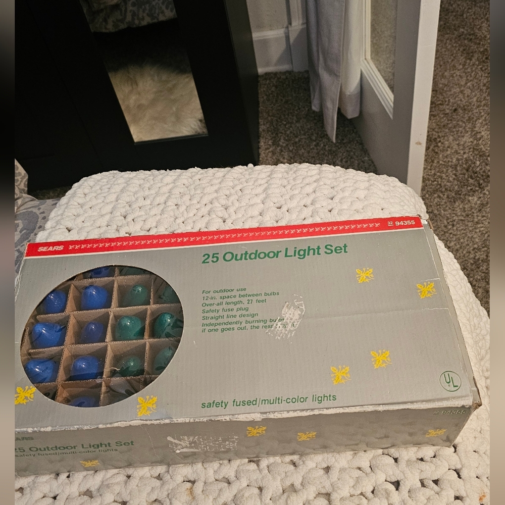 Sears Multi-Color Outdoor Vintage Light Set New In Box